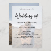 Moderne uitnodiging voor foto Vertical 2 Wedding (Voorkant / Achterkant)