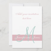 Moderne uitnodiging voor fotobruiloft| Roze Munt G (Achterkant)