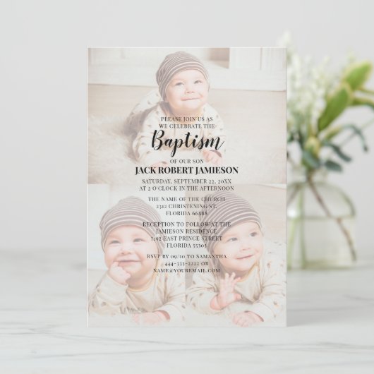 Moderne uitnodiging voor fotocollage (Staand voorkant)