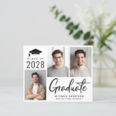 Moderne uitnodiging voor fotocollage Graduation Pa (Staand voorkant)