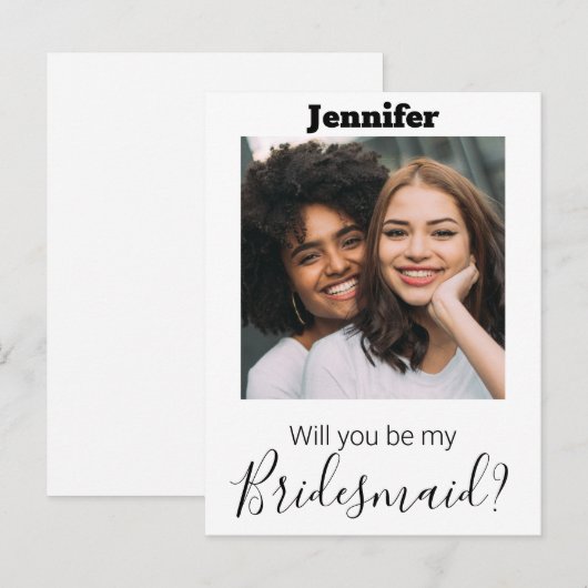 moderne uitnodiging voor foto's met calligrafie (Voorkant / Achterkant)