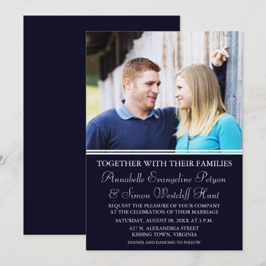 Moderne uitnodiging voor fotoweddenschappen (Voorkant / Achterkant)