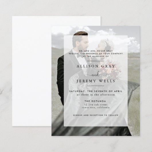 Moderne uitnodiging voor fotoweddenschappen (Voorkant / Achterkant)