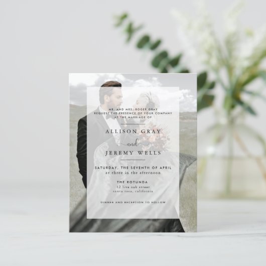 Moderne uitnodiging voor fotoweddenschappen (Staand voorkant)