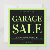 Moderne uitnodiging voor garage sale (Voorkant)