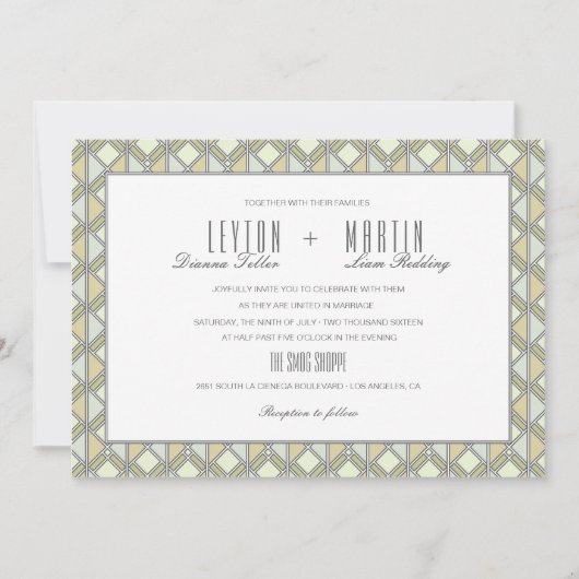 Moderne uitnodiging voor gevierd patroonhuwelijk (Voorkant)