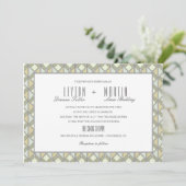 Moderne uitnodiging voor gevierd patroonhuwelijk (Staand voorkant)