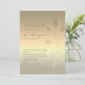 Moderne uitnodiging voor gouden bruiloft (Staand voorkant)
