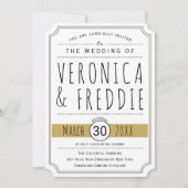 Moderne uitnodiging voor gouden bruiloft voor typo (Voorkant)