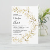 Moderne uitnodiging voor goudweddenschappen (Staand voorkant)