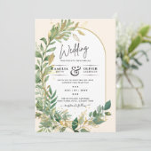 Moderne uitnodiging voor goudweddenschappen in Bot (Staand voorkant)