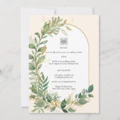 Moderne uitnodiging voor goudweddenschappen in Bot (Achterkant)