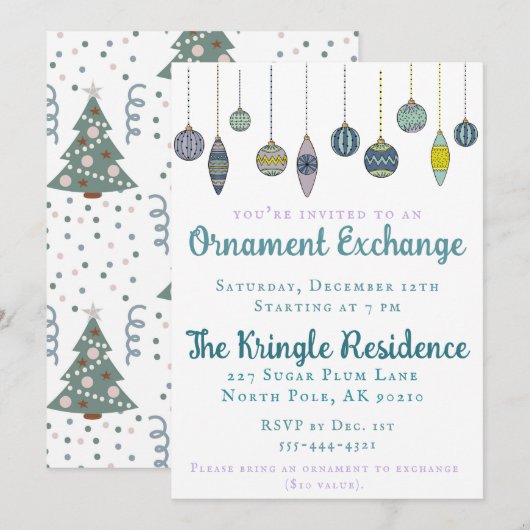 Moderne uitnodiging voor grafische Exchange-organi (Voorkant / Achterkant)