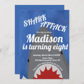 Moderne uitnodiging voor haaienpartij (Voorkant / Achterkant)