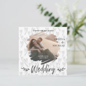 Moderne uitnodiging voor hedendaagse penseelwedden (Staand voorkant)