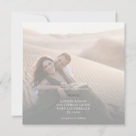 Moderne uitnodiging voor hedendaagse penseelwedden (Achterkant)