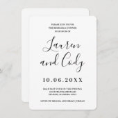 Moderne uitnodiging voor het drogen van witte en z (Voorkant / Achterkant)