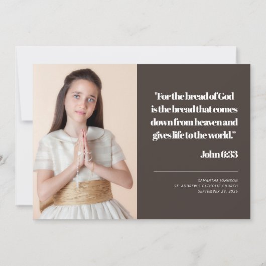 Moderne uitnodiging voor het eerste citaat van de  (Voorkant)