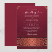 Moderne uitnodiging voor het huwelijk in India (Voorkant / Achterkant)