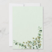 Moderne uitnodiging voor het huwelijk met eucalypt (Achterkant)