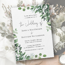 Moderne uitnodiging voor het huwelijk met eucalypt