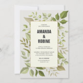 Moderne uitnodiging voor het huwelijk met eucalypt (Voorkant)