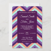 Moderne uitnodiging voor het huwelijk tussen Paars (Voorkant)