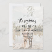 Moderne uitnodiging voor het huwelijk van de Foto  (Voorkant)