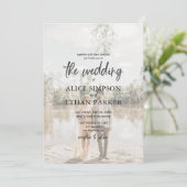 Moderne uitnodiging voor het huwelijk van de Foto  (Staand voorkant)