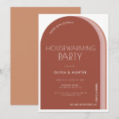 Moderne uitnodiging voor het opwarmen van rosewood (Voorkant / Achterkant)