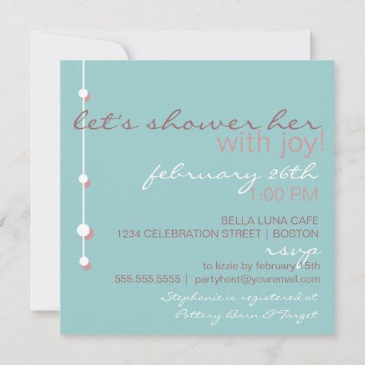 Moderne uitnodiging voor het uitzenden van een bru (Achterkant)