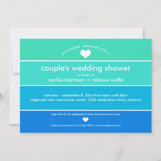 Moderne uitnodiging voor het uitzenden van een wed (Voorkant)