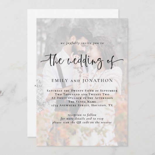 Moderne uitnodiging voor het uitzenden van QR-code (Voorkant / Achterkant)