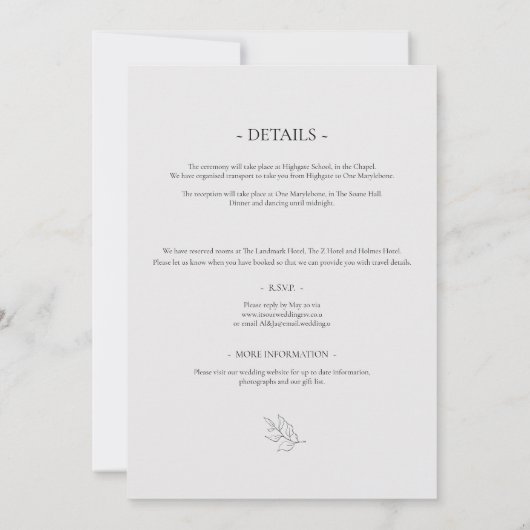 Moderne uitnodiging voor het uitzenden van trottoi (Achterkant)