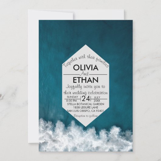 Moderne uitnodiging voor het uitzenden van zeeverb (Voorkant)