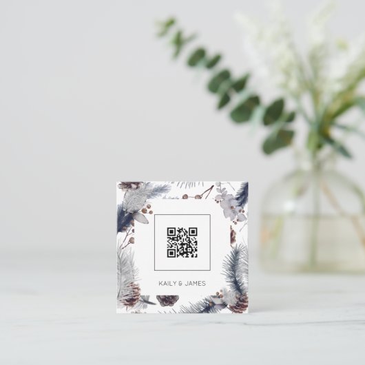 Moderne uitnodiging voor het winterhuwelijk in het (Staand voorkant)