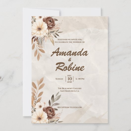 Moderne uitnodiging voor huwelijk (Voorkant)