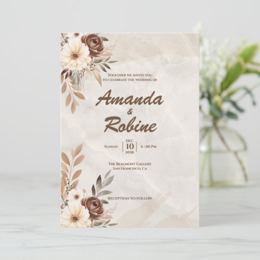 Moderne uitnodiging voor huwelijk (Staand voorkant)