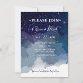 Moderne uitnodiging voor huwelijk blauwe hemel en  (Voorkant)