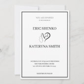 Moderne uitnodiging voor huwelijk met foto op de a (Voorkant)