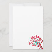 Moderne uitnodiging voor huwelijksreis met Coral B (Achterkant)