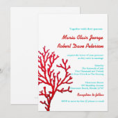 Moderne uitnodiging voor huwelijksreis met Coral B (Voorkant / Achterkant)