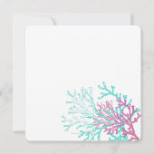 Moderne uitnodiging voor huwelijksreis met Coral B (Achterkant)