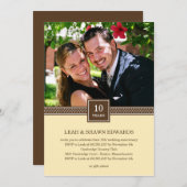 Moderne Uitnodiging Voor Huwelijksverjaardag (Crèm (Voorkant / Achterkant)