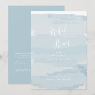 Moderne uitnodiging voor Icy Blue en White Bridal 