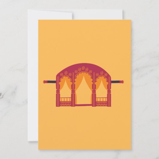 Moderne uitnodiging voor Indiase bruiloft (Achterkant)