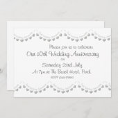 Moderne uitnodiging voor Jubileum met 10de bruilof (Voorkant / Achterkant)