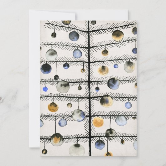 Moderne uitnodiging voor kerstboomfeest (Achterkant)