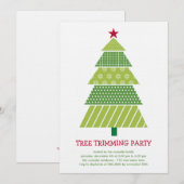 Moderne uitnodiging voor kerstboomfeestdagen (Voorkant / Achterkant)