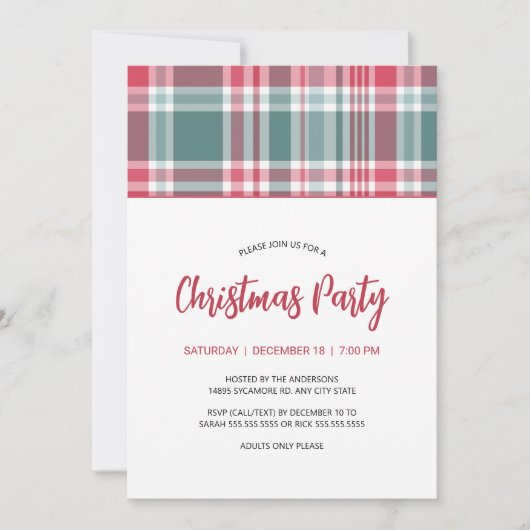 Moderne uitnodiging voor kerstfeest (Voorkant)